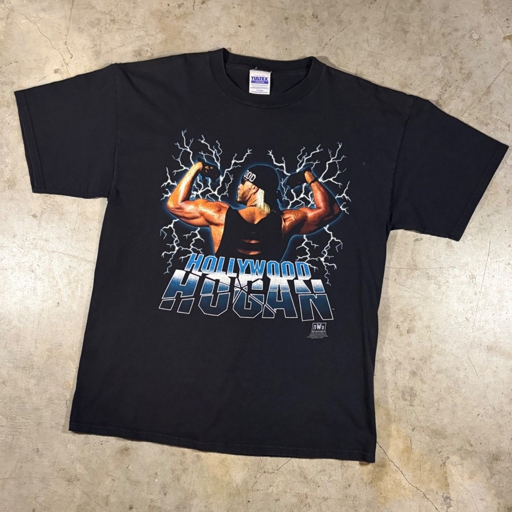 Vintage‎ 1998 Hollywood Hogan nWo T Shirt Mens XL WCW Lightning Tultex Black 90s